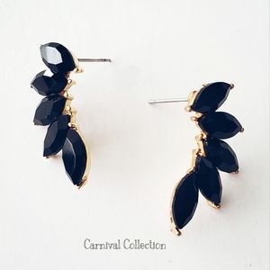 Festive black & gold statement earrings